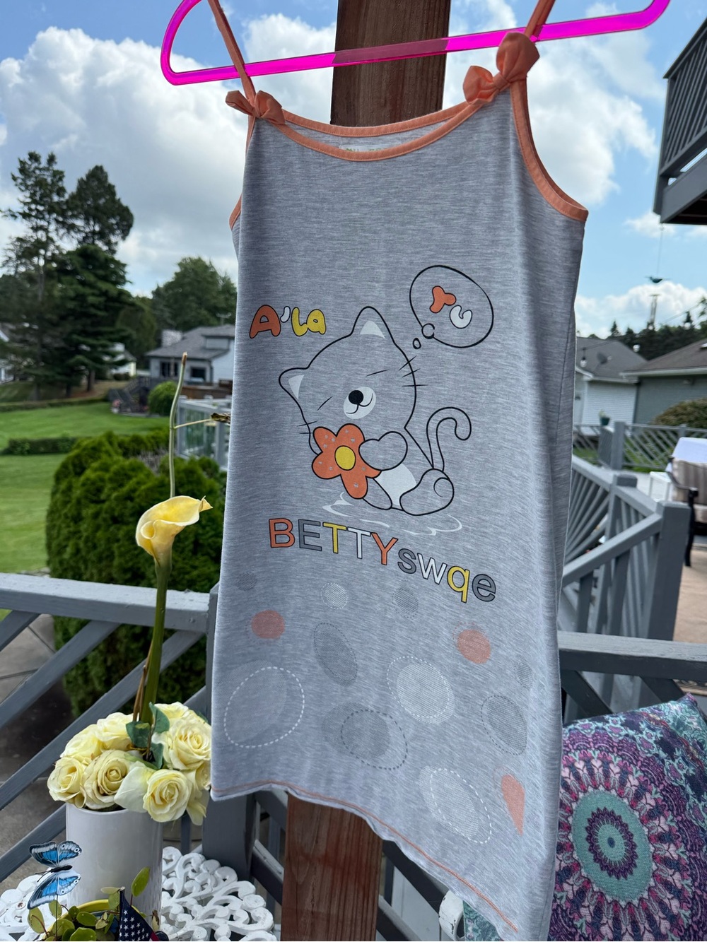 Kids' Gray & Orange Cat Nightdress size 12-14